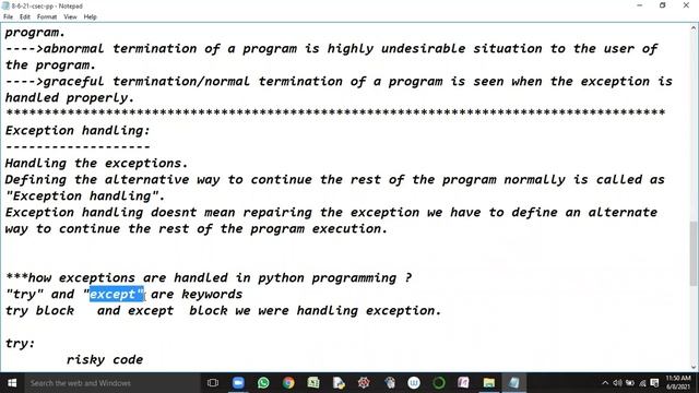 EXCEPTION HANDLING PART1 смотреть онлайн