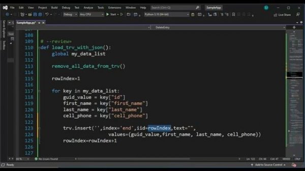 How to use Python TKinter to build a GUI Form to manage JSON data.