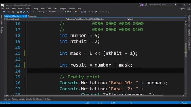 bitwise op set nth bit in c# смотреть онлайн