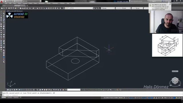 AutoCAD Eğitimi - AutoCAD 3 Boyut Parça Çizimi #001 (3D part) смотреть онлайн