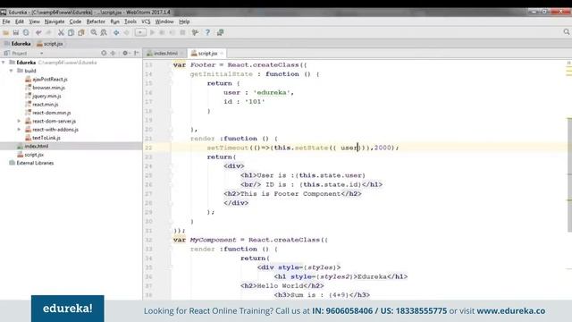 ReactJS Tutorial For Beginners | Learn React.js - React Crash Course | Edureka Rewind - 4 смотреть онлайн