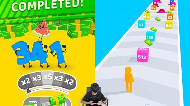 Satisfying Mobile Games -Cube Runner, Number Leveling,... 2048 Gameplay смотреть онлайн