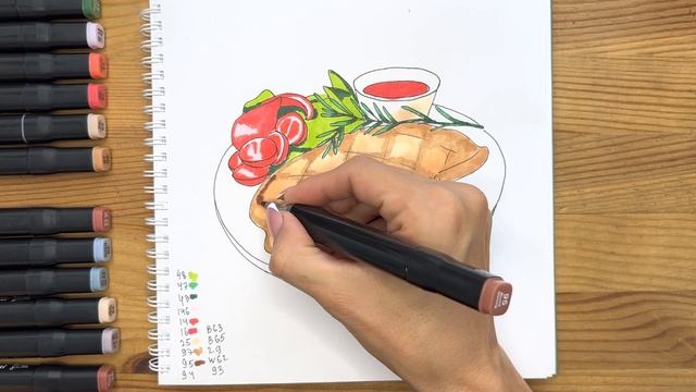 Как нарисовать стейк карандашом и скетч маркерами | Рисунок для детей, поэтапно и легко смотреть онлайн