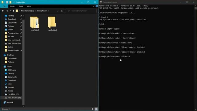 cmd tutorials 3 || cmd commands in tamil || mkdir and rmdir || creating and deleting directories смотреть онлайн