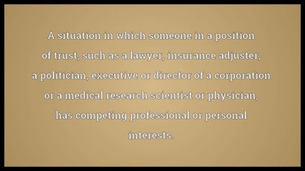 Conflict of interest Meaning