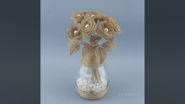 5 Easy Jute Flower Vase Ideas From Waste Material | Jute Craft Ideas