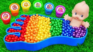 Первые мультики. Игрушки для детей. Пупс и разноцветные бусинки. Слаймы. Звуки АСМР