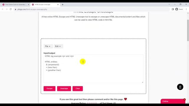 HTML Escape Unescape Online | HTML Escape and HTML Unescape Online Tool смотреть онлайн