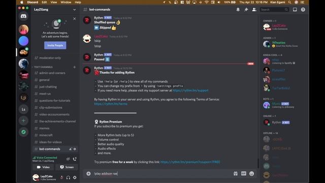 How To Play Your Spotify Playlist in Discord w/ Rhythm (Free) смотреть онлайн