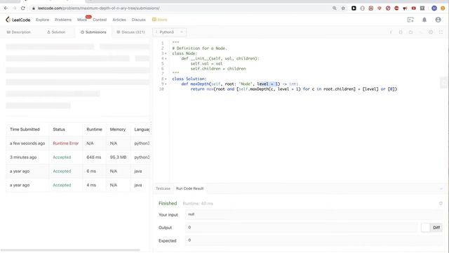 Leetcode 559: Maximum Depth of N-ary Tree смотреть онлайн