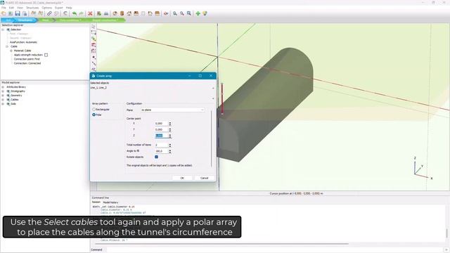 Reinforcing a mine drift with cables in PLAXIS 3D смотреть онлайн