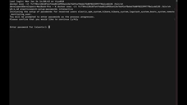 configuration of the Elasticsearch security features.Elasticsearch Password Setup in Docker. смотреть онлайн
