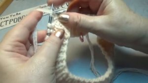 #726 Шапка для взрослых спицами _ шапка красивым узором с короткой резинкой