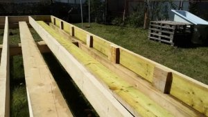 ч.2 Каркасный дом 6 на 6 своими руками  (лаги пола 1 этажа)