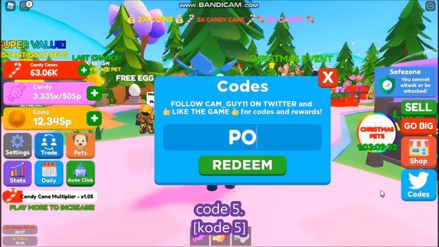 ALL CODES WORK [FREE PET] Candy Eating Simulator ROBLOX | 27 December 2021 смотреть онлайн