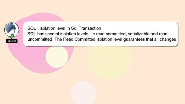 SQL : Isolation level in Sql Transaction смотреть онлайн