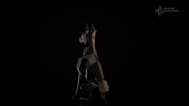 Доберман. Полигональная скульптура из стали. Делаем фигуры из металла на заказ. Студия IDODOM. смотреть онлайн