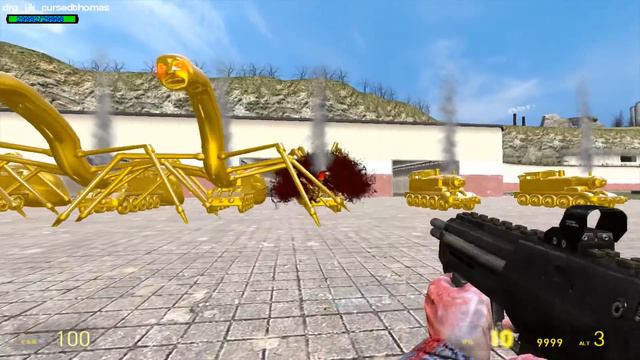 Building A  Monster Thomas Train Chased By Gold Thomas Train In Garry's Mod