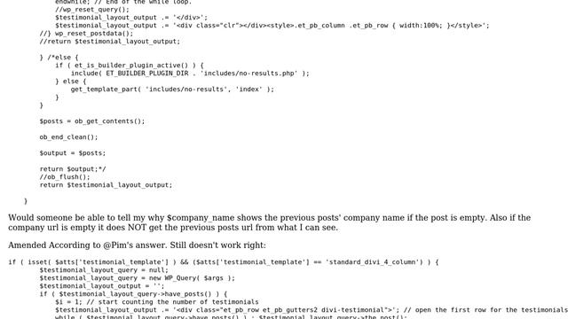 Wordpress: Error in WP Query. If variable is empty it is displaying previous post value смотреть онлайн