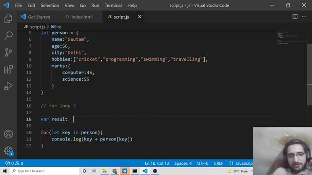 Javascript Looping Complex Objects Key & Values Using Object.entries() Method & For in Loop смотреть онлайн