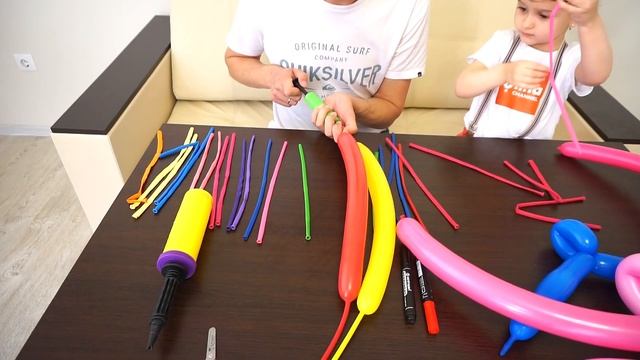 Воздушные шарики делаем собачку и шапку-букашку Balloons make dog and hat insect смотреть онлайн