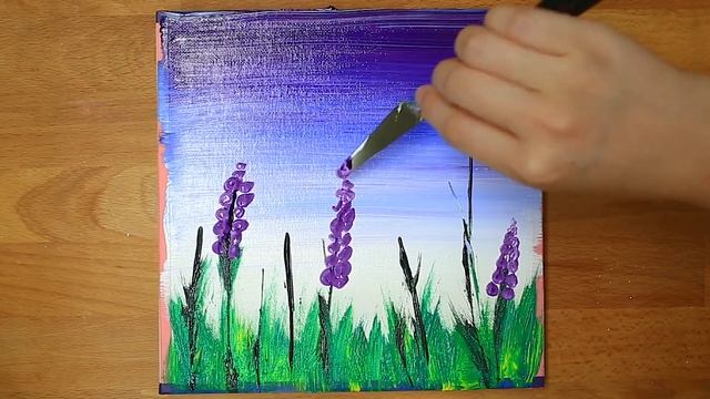 Lavender Field Painting Using Palette knife #174｜Landscape Acrylics Tutorial on canvas｜Satisfying смотреть онлайн