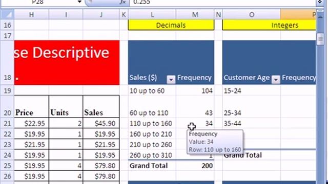 Excel Statistics 25: % Freq. Dist.& Histogram w Pivot Table смотреть онлайн