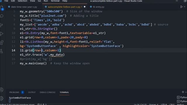 Tkinter Autocomplete by using Entry and Listbox options from List using regular expression matching смотреть онлайн
