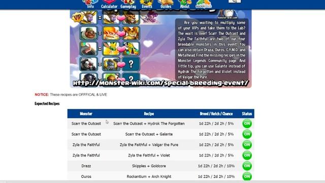 Выводим монстров Monster Legends Special Breeding Event смотреть онлайн