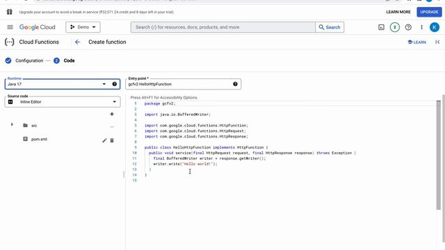 Deploying a Java HTTP Cloud Function in GCP using Console смотреть онлайн