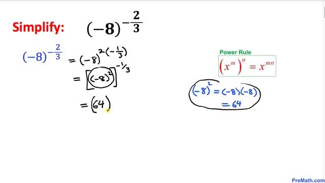 Simplify this Expression: -8^(-2/3) | Fast & Easy Explanation смотреть онлайн