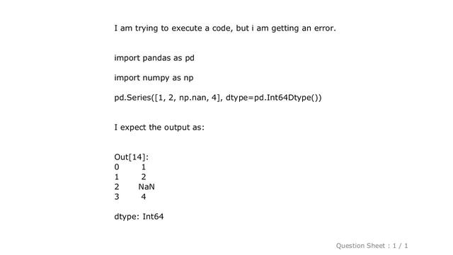 Pandas : How to fix "module 'pandas' has no attribute 'Int64Dtype' " error in python? смотреть онлайн