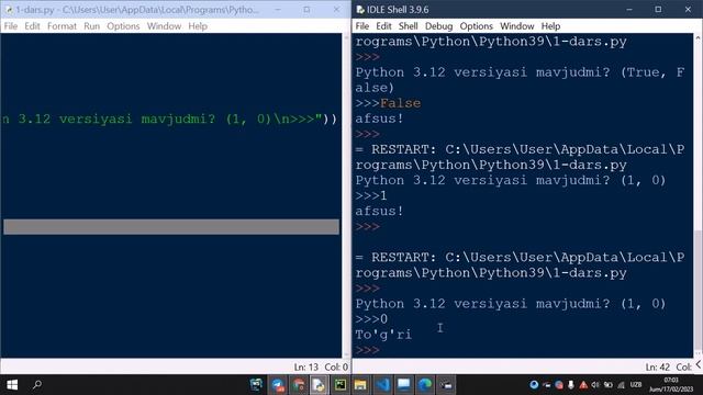 9-sinf Informatika 45-dars | TARMOQLANUVCHI ALGORITMLARNI DASTURLASH. IF...ELSE OPERATORI