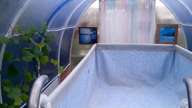 Бассейн в теплице из ПВХ труб