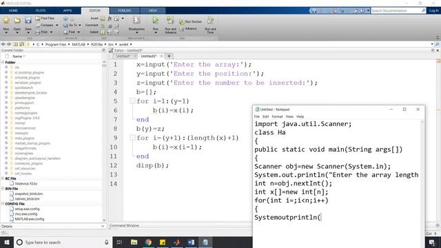 Inserting an element in an array in a particular position | MATLAB & JAVA смотреть онлайн