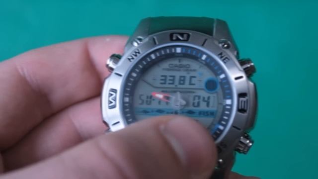 Casio AMW-702D-7A | Обзор и настройка рыболовных часов (на русском) | Купить со скидкой