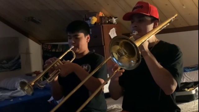 Practicing On Wisconsin With My Trombone Brother смотреть онлайн