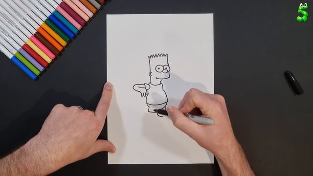 Drawing Bart Simpson | Learn how to draw Bart Simpson смотреть онлайн