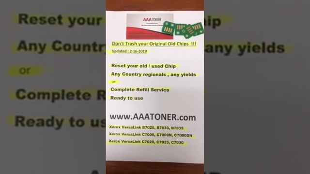 Reset your old / used Toner Drum Chip for Xerox VersaLink B7025, B7030, B7035 Refill by AAATONER.CO смотреть онлайн