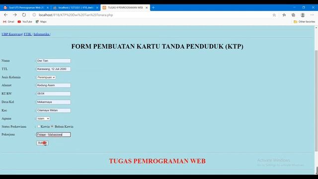 UTS PEMROGRAMAN WEB : FORM INPUT DATA MENGGUNAKAN HTML, PHP, MYSQL смотреть онлайн