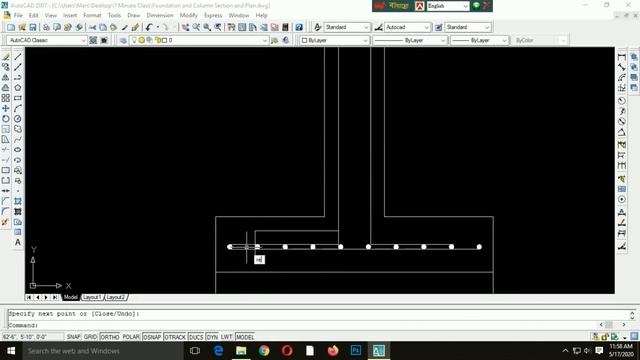 How to Draw Foundation and Column section in AutoCAD in Bangla part1 || E-learning || 7 minute clas смотреть онлайн
