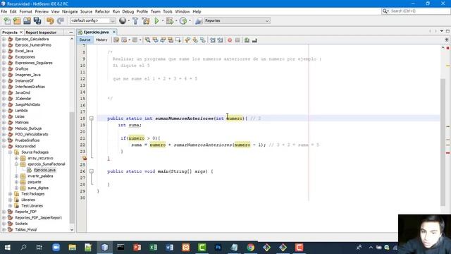 Como sumar los números anteriores de un número aplicando Recursividad en Java смотреть онлайн