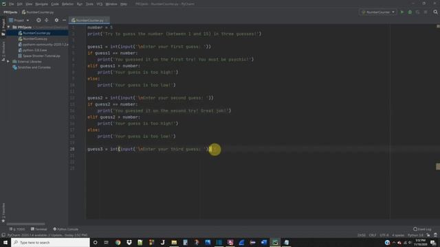 Beginner Python Project: Number Guessing Game смотреть онлайн