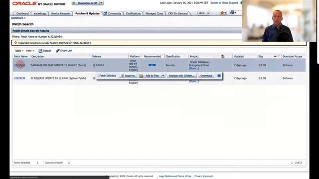 Download and install patches for Oracle Database смотреть онлайн