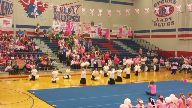 Graham HS Bella Blues Drill Team Pep-rally 10/8/15 смотреть онлайн