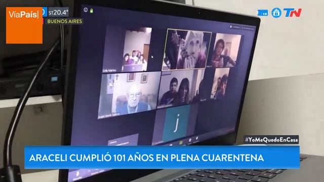 Rauch: Cumplió 101 años en plena cuarentena y su familia se lo festejó por Zoom смотреть онлайн