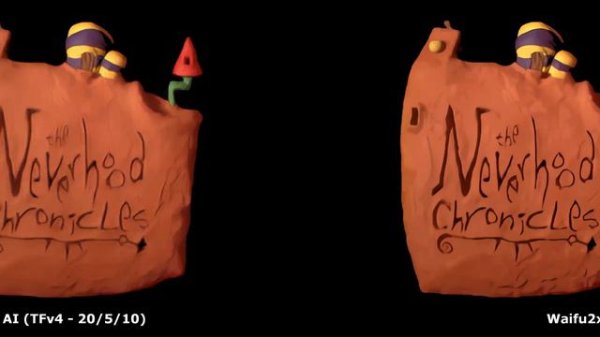 The Neverhood - Intro [UPSCALED] 1920x1440 | Topaz VS. Waifu2x Caffe (Video2x)