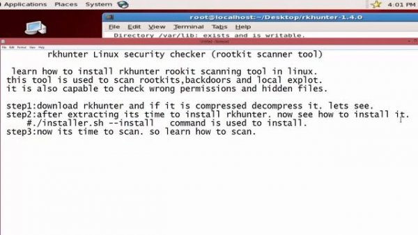 rkhunter Linux security checker rootkit scanner tool