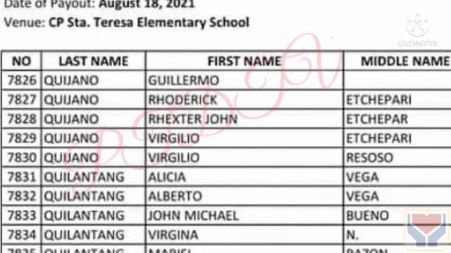 Payroll list ECQ AYUDA (cash assistance) DISTRIBUTION / aug 18 смотреть онлайн