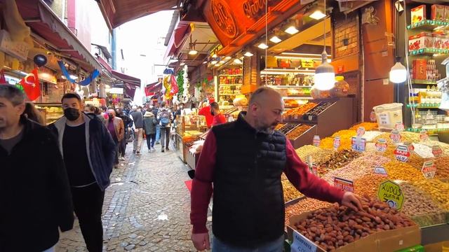 Istanbul 2022 Eminonu Bazaar Walking Tour 27 Feb|4k UHD 60fps смотреть онлайн